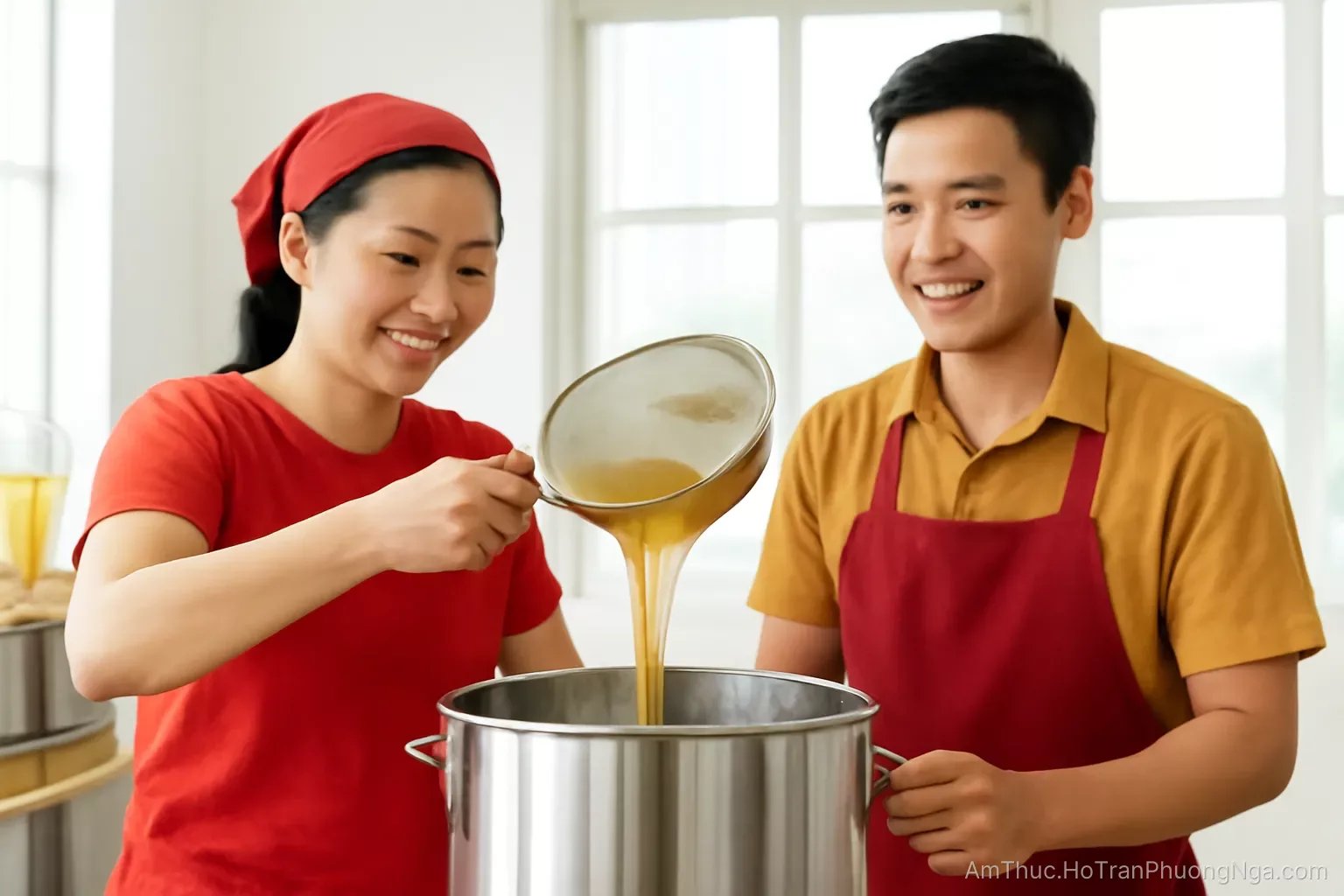 Xử lý mật sau khi quay: hạ ẩm, lọc và cái nhiệt độ phá mất